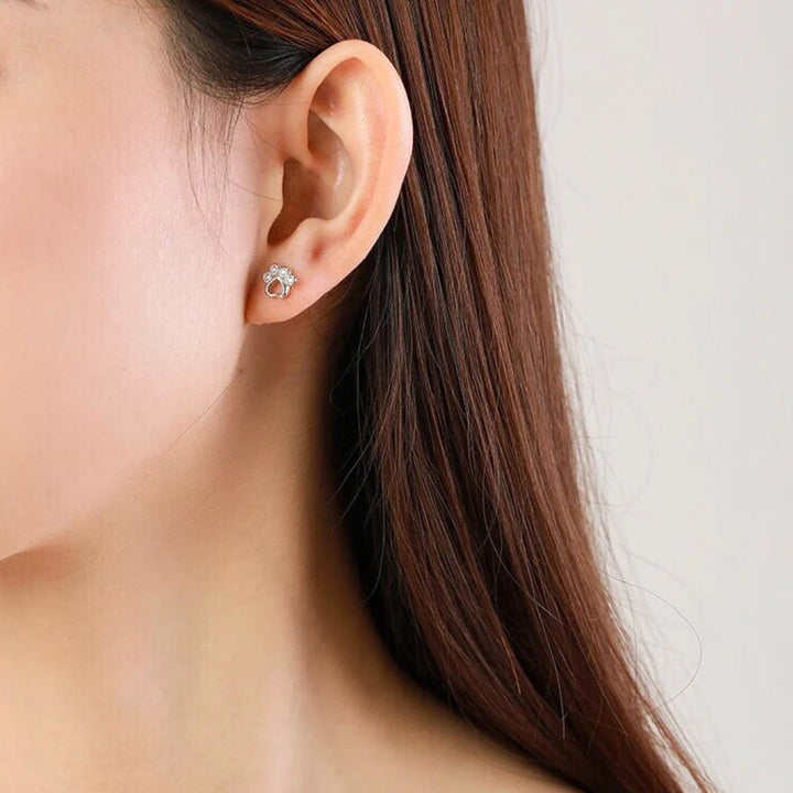 Pote Øreringe lavet af sølv med zirkonia