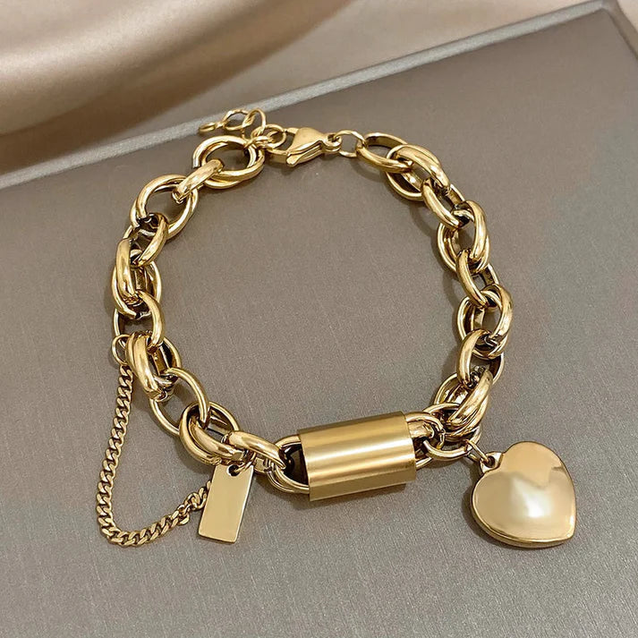 Heartened Chunky Armbånd | Guld