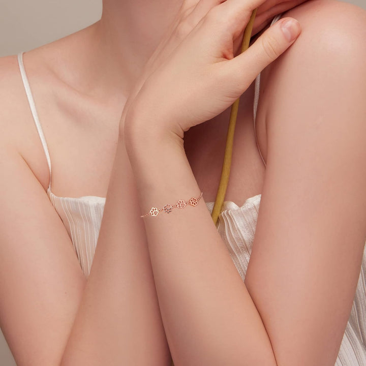 Stålning Hund Pote Aftryk Armbånd – Justerbart Armbånd