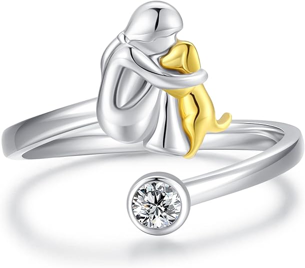 Justerbar hundering lavet af sølv – håndlavet ring til kvinder