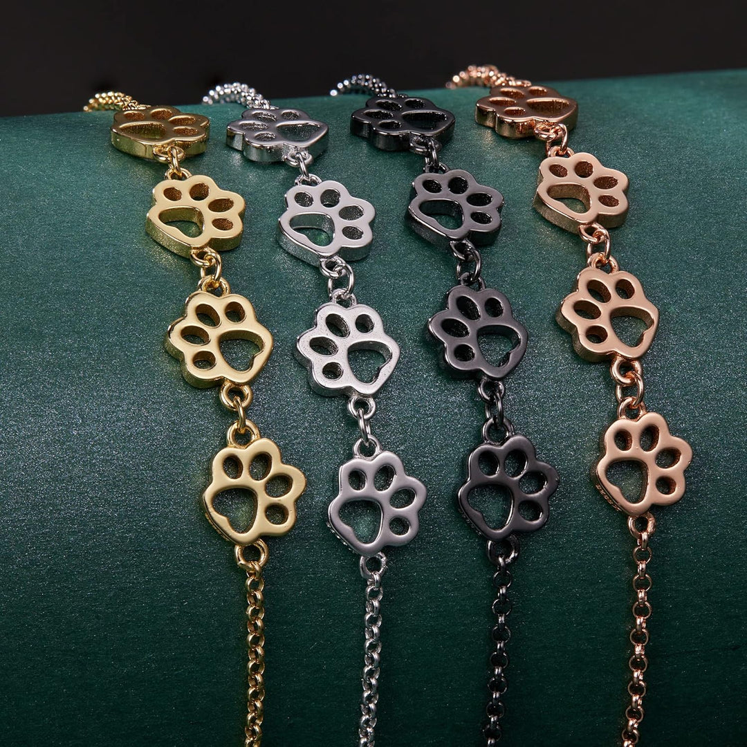 Stålning Hund Pote Aftryk Armbånd – Justerbart Armbånd