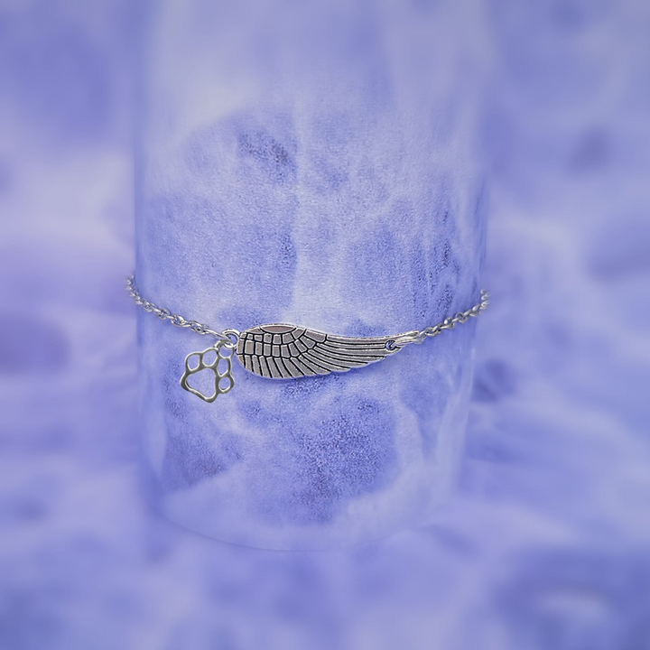 Sølv Mindebræd med Engelvinger & Tærapprint | Håndlavet