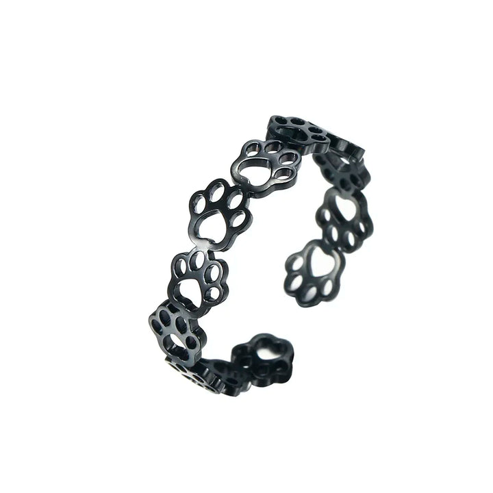 Pote-ring af rustfrit stål – Justerbar finger ring med dyremotiv til kvinder