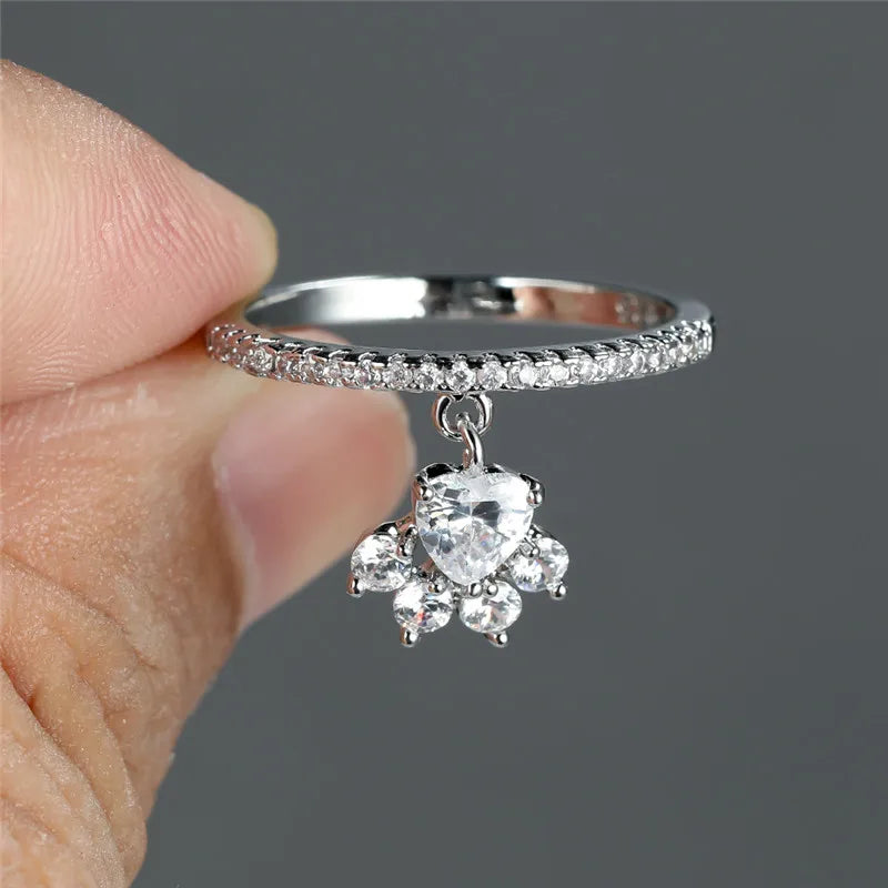 Paw & Heart Ring – Guld- og Sølvlook