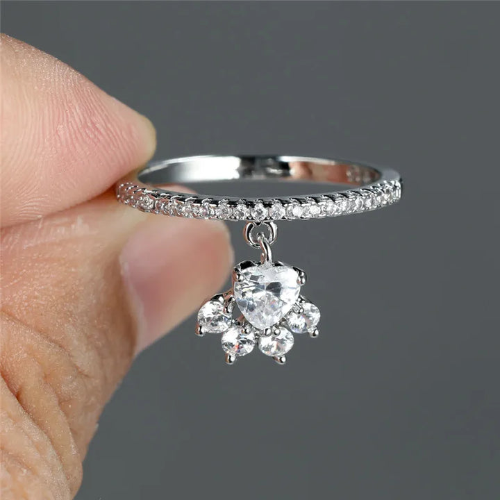 Paw & Heart Ring – Guld- og Sølvlook