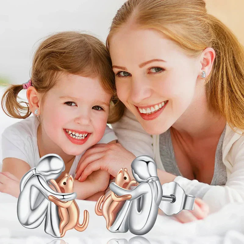 Katte-tema Stud Øreringe – Nålestik og HoopØreringe