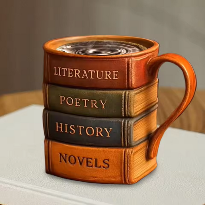 BookLover’s Haven – Håndlavet 3D Biblioteks Kaffemug