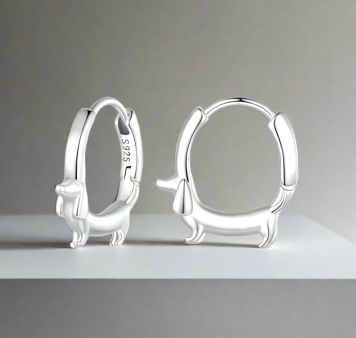 Dachshund Hoops i Sølv