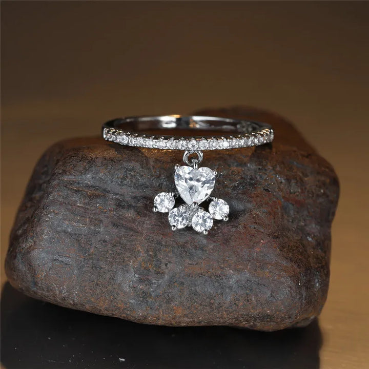 Paw & Heart Ring – Guld- og Sølvlook